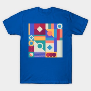 Abstract Geometric Grid T-Shirt